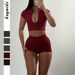 Verve KaiKuo Sports Hot Girl Style Zipper Short Sleeve Shorts Two-Piece Set Women's Clothing 2025 Summer_ecoleips.com