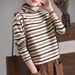 A High-Neck Casual Women's T-Shirt Top, Perfect For Autumn/Winter Wear As A Retro-Style Layering Piece For Daily Commuti_ecoleips.com