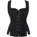 Renaissance Steampunk Pirate Cosplay Costume Anime Role-Playing Lace-Up Vest_ecoleips.com