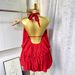 Women’s Sleeveless Backless Suspender Mini Dress – Sexy Summer Strappy Dress In Red (S/M/L)_ecoleips.com