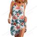 Floral Flamingo 3d Print Spaghetti Strap Dress Beach Sleeveless Elegant Midi Dress Bohemian Dress Women Fashion Summer Dress New_ecoleips.com