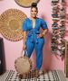 Women's Clothing Fashion Women's Loose Denim Short Sleeved Jumpsuit_ecoleips.com