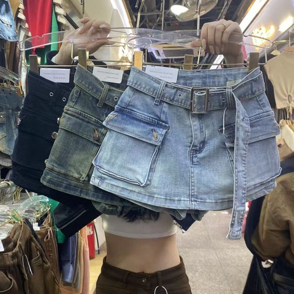 Women's Clothing Real Shot Pictures Of The Stalls New High Waist A Line Denim Shorts For Women Hot Girls Slim High Waist Hip Tight Hot Pants_ecoleips.com