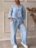 Women's Clothing 2 Piece Set Large Size Cotton And Linen Shirt Set High Waist Loose Pants_ecoleips.com