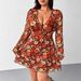 Elegant Plus Size Floral Wrap Dress – Long Sleeve V-Neck Printed Midi Dress For Women (Spring/Autumn, Stretchy Knit Fabric)_ecoleips.com
