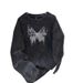 Distressed 230g Pure Cotton Long Sleeved Shirt For Women Back Collar Trendy Couple Style Casual Top In Real Photos_ecoleips.com