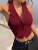 Women's Versatile Fashion V-Neck Halter Neck Vest Hot Girl Outerwear_ecoleips.com