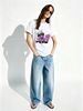 Women Pink Wing Angel With Gun Sunglasses Graphic T-Shirt Y2K Streetwear Crew Neck Short Sleeve Casual Tee_ecoleips.com