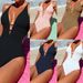 Women's Clothing New One Piece Swimsuit Women's High End Hot Spring Pure Color Sexy Backless Strap Swimsuit_ecoleips.com