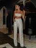 Women’s Clothing Glittery Look Nightclub Sexy Flash Navel Vest Set_ecoleips.com