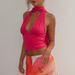 Aria Basics Aria Basics Halter Neck Tank Cross-Border European And American Women's Fashion Summer New Deep V Lace-Up Sexy Sleeveless Backless_ecoleips.com