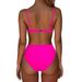 Verve Bikini Two-Piece Swimsuit Solid Color Backless Triangle Cover Beach Swimwear For Women_ecoleips.com