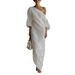 Women's Clothing High-End Women's Long Dress Off-Shoulder Mid-Waist Pullover European American Style Spring/Summer Fashion_ecoleips.com