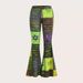 Women's Clothing Pattern Abstract Art Style Personality Trend Tight Flared Trousers_ecoleips.com