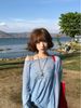 American-style Shirt For Women, Popular Spring-summer Fashion, Off-shoulder Long-sleeve Sun Protection Cover-up, Loose_ecoleips.com