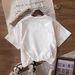 Women's Casual Round Neck Short Sleeve T-Shirt Multi-Color American Style Simple Fashionable Sports Top Solid Printed Loose Fit_ecoleips.com