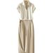 Women's Clothing Satin Shirt Casual Pants Two Piece Suit For Women Summer New Temperament Small Shirt Straight Pants Suit For Women_ecoleips.com