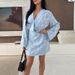 2026 Elegant V-neck Lamao Design Mini Dress Women Fashion French Solid A-Line Dress Casual Long Sleeve Slim Short Party Dresses_ecoleips.com