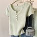 Ice Silk Knitted Short Sleeved T Shirt For Women Summer New Style Temperament Slim Fit Tops Small Bottoming T Shirt_ecoleips.com