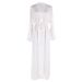 Women's Clothing Beach Cover Up With Bamboo Fabric Buttons Flared Sleeves Swimwear For Beach Vacations_ecoleips.com