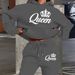 Women's Fashion Streetwear Hip Hop Hoodie Sweatshirt Set Letter Print Casual Warm Autumn Winter Outfit Sweatpants Included_ecoleips.com