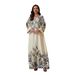 SW2611 Women's Rhinestone Beaded Print Long Robe Dress Muslim Fashion Clothing_ecoleips.com