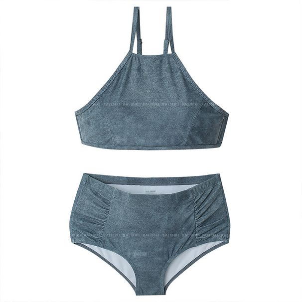 Women's Clothing Swimsuit Ins Student Conservative Belly Covering Slim Hot Spring Split Two Piece Swimsuit_ecoleips.com