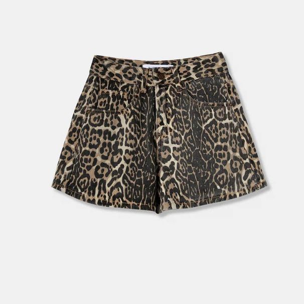 Women's Clothing Leopard Print Denim Shorts New High Waist Long Legs Girl Denim Shorts Trend Ins_ecoleips.com