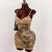 Women's Retro Slim Fit Short Dress Sexy Waist Cinching Printed Deep V Lace Patchwork Fashion Suspender Dress_ecoleips.com