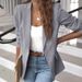 2025s 2025 New Women's Long Sleeved Solid Color Small Suit One Button Jacket_ecoleips.com