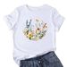 European And American Cross-border Foreign Trade Women's Floral Plant Print Round-neck Short-sleeve T-shirt Top_ecoleips.com