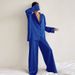 European And American Autumn Winter Satin Comfortable Sleeve Long Pants Pajamas Women's Set Cross-Border Ladies_ecoleips.com