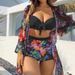 New Three Piece Bikini Swimsuit Long Sleeved Cover Up Sexy Women's Swimwear_ecoleips.com