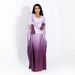 Women's Clothing Gradient Color Party Waist Bat Sleeve Dress_ecoleips.com