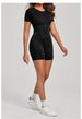 K Three Dimensional Splicing Sports One-piece Yoga Suit, Tight Fitting Short Sleeved Backless Jumpsuit, Fitness Suit_ecoleips.com