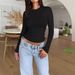 Women's Clothing High End Sense Y2k Slim Fashion Pure Desire Style T Shirt Bottoming Shirt_ecoleips.com