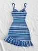 Summer 2025 New Collection: European And American Style Street Casual Striped Sleeveless Round Neck Backless Halter Dress, Short_ecoleips.com