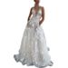 White Halter Tulle Lace Bridal Gown Sexy Bridesmaid Dress Style_ecoleips.com