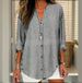 Women's Clothing Autumn And Winter New Casual Fashion Button Striped Long Sleeved Solid Color Shirt_ecoleips.com