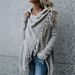 Women's Clothing Soft Ribbed Knit Cardigan With Fringe Detail – Oversized Open Front Sweater For Women, Casual Long Sleeve Wrap Coat In Heather Gray_ecoleips.com