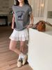 K Fun Cartoon Dog Print Round Neck Shoulder Short Sleeved T-shirt_ecoleips.com