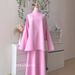 Verve 2025 Autumn Winter Muslim New Lazy Loose Slimming Versatile Fashion Solid Color Top And Skirt Set_ecoleips.com