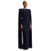 New Autumn/Winter Women's Elegant Party Dress, Solid Color Round Neck Pleated Shawl Chic Dress
_ecoleips.com