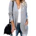 Women's Autumn/Winter Cardigan Style Curved Placket Knit Sweater Fashion Clothing_ecoleips.com