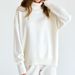 Women's Clothing Oversized High Neck Sweater - Women's Loose Fit Knit Pullover (Viscose-Spandex Blend, Classic Solid Colors)_ecoleips.com