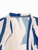 Women's Colorblock Asymmetrical Print Cardigan & Shorts Set, Fashionable Two-Piece, Comfortable Casual Wear For Daily Use_ecoleips.com