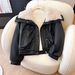Lamb-Like Faux Shearling Collar PU Leather Jacket - Winter Cozy Oversized Coat For Women, Warm Polyester Filling, Casual & Office Style_ecoleips.com