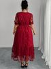 Plus-size Women's Butterfly Mesh Ruffle Sleeve Elegant Dress_ecoleips.com