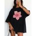 100% Cotton Short Sleeve T-Shirt 2025 Summer New Stylish Floral Print Loose Casual Personality Top_ecoleips.com
