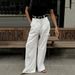 Women's Clothing Pure White Trousers For Women Spring And Summer New High Waist Wide Leg Trousers European And American Temperament Commuting_ecoleips.com